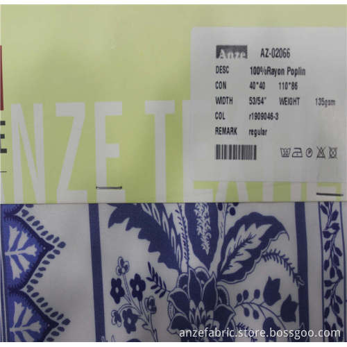 100% kain bercetak poplin rayon untuk pakaian hotsale dicetak